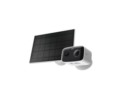 TP-Link Tapo TC80 KIT Camara de Seguridad para Exterior - Panel Solar - Incluye Accesorios - WiFi - Ethernet - Resolucion de 2Mpx - Vision Nocturna - Color Blanco y Negro