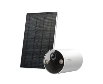 TP-Link TC82 Kit Camara de Seguridad IP WiFi  2K 3MP + Panel Solar Tapo A201 - Para Interior y Exterior - Vision Nocturna - Deteccion Mediante IA - Zona de Actividad Personalizable - Resistente al Agua y al Polvo IP65
