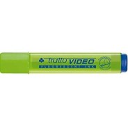 Tratto Video Marcador Fluorescente - Punta Biselada - Tinta Base de Agua - Secado Rapido - Color Verde Lima Fluorescente
