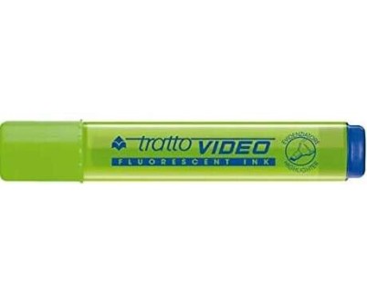 Tratto Video Marcador Fluorescente - Punta Biselada - Tinta Base de Agua - Secado Rapido - Color Verde Lima Fluorescente