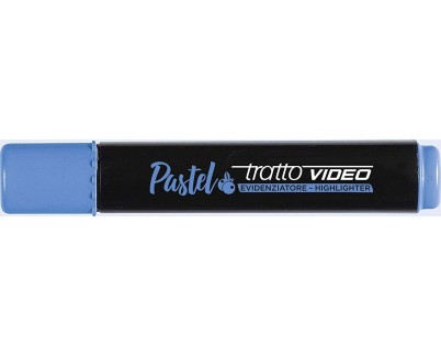 Tratto Video Pastel Marcador Fluorescente - Punta Biselada - Tinta al Agua - Secado Rapido - Color Azul Arandano