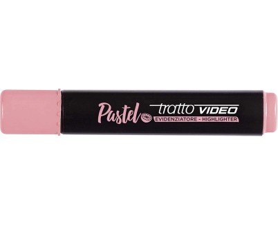 Tratto Video Pastel Marcador Fluorescente - Punta Biselada - Tinta al Agua - Secado Rapido - Color Rosa Pomelo