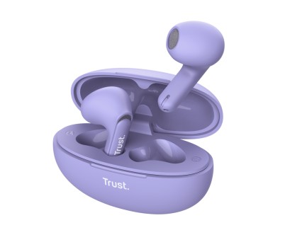 Trust Auriculares Inalambricos Yavi - Inalambricos, Bluetooth - ENC - Color Morado