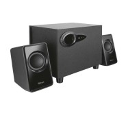 Trust Avora Altavoces USB 2.1 18W - Subwoofer Fabricado en Madera - Control de Volumen y Bajos - Entrada Jack 3.5mm - Color Negro