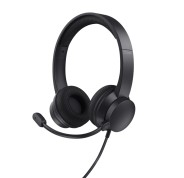 Trust Ayda Auriculares con Microfono USB - Cancelacion de Ruido - Diadema Ajustable - Controles en Auricular - Cable de 1.8m - Color Negro