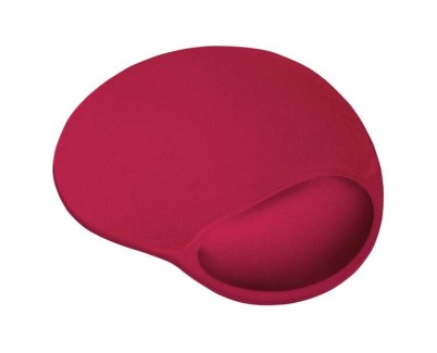 Trust BigFoot Alfombrilla Raton Ergonomica - Reposamuñecas de Gel - 23.6 x 20.5 cm - Color Rojo