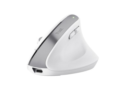 Trust Ergo BayoII+ Teclado Inalambrico - Sensor Optico Ajustable Entre 800 y 2400 DPI - 6 Botones - Notificaciones LED - Multidispositivo - Color Blanco