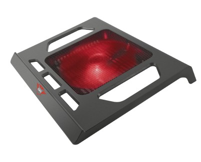 Trust Gaming GXT 220 Kuzo Base de Refrigeracion para Portatil hasta 17.3\" - Ventilador Silencioso con Iluminacion Roja - Color Negro