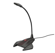 Trust Gaming GXT 239 Nepa Microfono de Cuello Flexible - Boton Silencio - Base Antideslizante - Jack 3.5mm - Cable de 1.70m - Color Negro