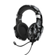 Trust Gaming GXT 323K Carus Auriculares con Microfono - Microfono Flexible - Diadema Ajustable - Amplias Almohadillas - Altavoces de 50mm - Cable Trenzado de 1m - Color Negro Camuflaje