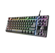 Trust Gaming GXT 833 Thado TKL Teclado Compacto USB - 12 Teclas Multimedia - Antighosting - Iluminacion LED - Cable Trenzado de 1.50m - Color Negro