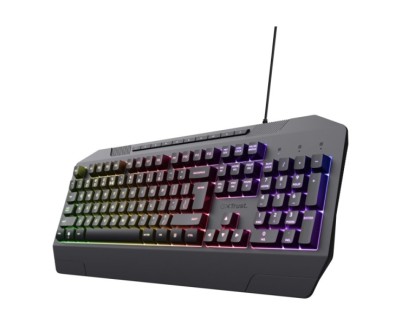 Trust Gaming GXT 836 Evocx Teclado Gaming USB - 12 Teclas Multimedia - Antighosting - Iluminacion LED - Color Negro