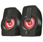 Trust Gemi Altavoces USB 2.0 12W - Iluminacion RGB - Control de Volumen - Cable de 1.40m - Color Negro