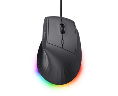 Trust GXT 145 Rexxa Raton Gaming Ergonomico con 10 Botones - Ajustable hasta 12.800dpi - Luz LED RGB - Multidispositivo - 59x79x120mm - Color Negro