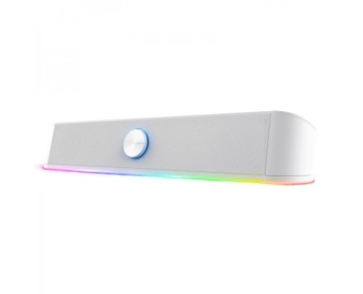 Trust GXT 619 Thorne Barra de Sonido Gaming 12W - Iluminacion RGB - Jack 3.5mm - Control de Volumen - Color Blanco