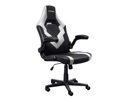 Trust GXT 703W Riye Silla Gaming - Reposabrazos - Ruedas de Nylon - Piston de Gas Clase 4 - Base Metal - Peso Max. 140Kg - Color Negro/Blanco
