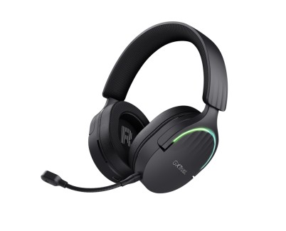 Trust GXT491 Fayzo Auriculares Gaming Bluetooth, USB 2.4Ghz - Iluminacion RGB - Microfono Extraible - Diadema Ajustable - Autonomia hasta 22h - Controles de Facil Acceso - Color Negro