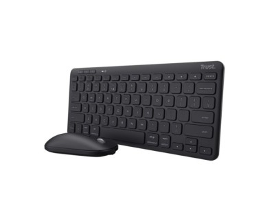 Trust Lyra Pack de Teclado y Mouse Inalambrico Bluetooth - Multidispositivo - Uso Ambidiestro - Color Negro