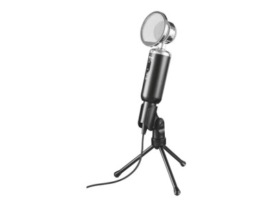 Trust Madell Microfono de Escritorio - Boton Mute - Conexion Jack 3.5mm - Soporte de Tripode - Filtro de Rejilla - Cable de 2.50m - Color Negro