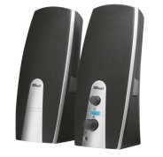 Trust MiLa Altavoces USB 2.0 10W - Entrada y Salida Jack 3.5mm - Cable de 1.20m - Color Negro/Plata
