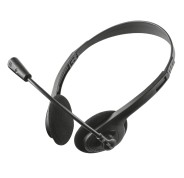 Trust Primo Chat Auriculares con Microfono - Control de Volumen - Diadema Ajustable - Jack 3.5mm - Color Negro