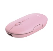 Trust Puck Raton Inalambrico Recargable 1600dpi - 3 Botones Silenciosos - Ultra Fino - Uso Ambidiestro - Color Rosa