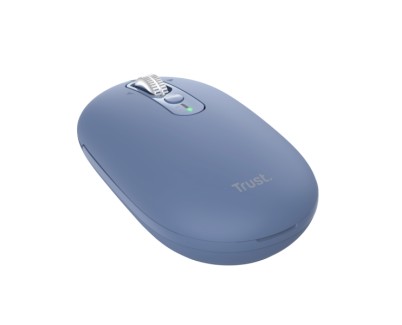 Trust Seron Raton Inalambrico - Ajustable hasta 3200dpi - Bluetooth - Recargable - Clic Silencioso - Receptor USB-C - Multiplataforma - 31x62x111mm - Color Azul