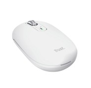 Trust Seron Raton Inalambrico - Ajustable hasta 3200dpi - Bluetooth - Recargable - Clic Silencioso - Receptor USB-C - Multiplataforma - 31x62x111mm - Color Blanco
