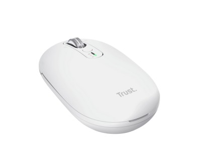 Trust Seron Raton Inalambrico - Ajustable hasta 3200dpi - Bluetooth - Recargable - Clic Silencioso - Receptor USB-C - Multiplataforma - 31x62x111mm - Color Blanco