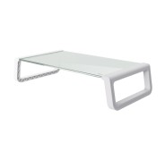 Trust Soporte de Monitor de Cristal Templado - Ergonomico y Organizador - Eleva tu Portatil o Monitor para Mayor Espacio