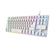 Trust Teclado de Membrana USB - Iluminacion LED - Cable de 1.35m - Color Blanco