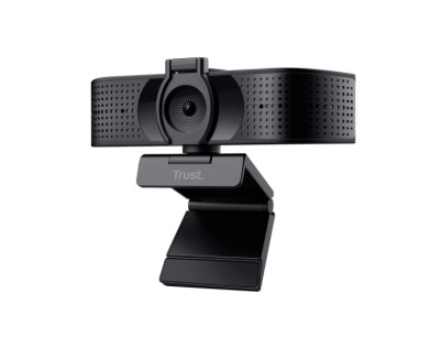 Trust Teza Webcam 4K Ultra HD - Cable 2m - Microfono Incorporado - Balance de Blancos Automatico - Modo de Privacidad - Adaptador a USB-C - Campo de Vision de 74 Grados - 50x53x130mm - Color Negro