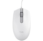 Trust TM101 Eco Raton USB 1200dpi - Fabricado con 50% de Plasticos Reciclados - 3 Botones - Uso Ambidiestro - Cable de 1.60m - Color Blanco