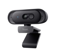 Trust Tomar Webcam QHD 2K - Cable 2m - Microfono Incorporado - Balance de Blancos Automatico - Modo de Privacidad - Rosca 1/4\" - Campo de Vision de 76 Grados - 53x55x93mm - Color Negro