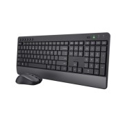 Trust Trezo Pack Teclado + Raton Inalambrico - Teclas Silenciosas - Fabricado con Material Reciclado - Color Negro
