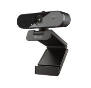 Trust TW250 Webcam QHD 2K USB 2.0 - Microfono Incorporado - Enfoque Automatico - Angulo de Vision 80º - Tapa de Privacidad - Color Negro