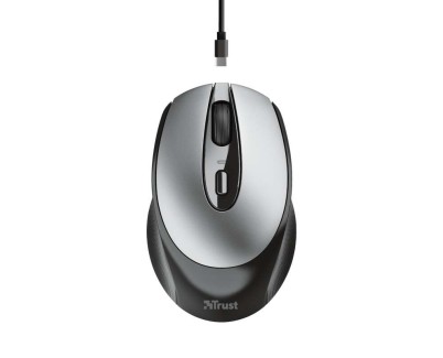 Trust Zaya Raton Inalambrico Recargable USB 1600dpi - 3 Botones - Uso Ambidiestro - Color Gris/Negro
