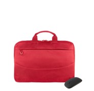 Tucano Idea Maletin Portatil 15,6\" + Raton Inalambrico - Tamaño Slim - Interior Acolchado - Color Rojo