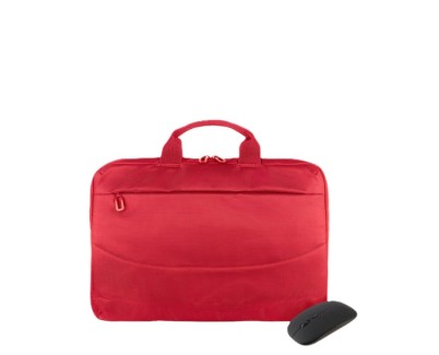 Tucano Idea Maletin Portatil 15,6\" + Raton Inalambrico - Tama&ntilde;o Slim - Interior Acolchado - Color Rojo