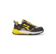 U-Power Stark ESD Calzado de Seguridad Ligero - Talla 37 - Microfibra Efecto Nobuk, Puntera AirToe de Aluminio, Antiperforación Textil, Suela Antideslizante, Plantilla WOW2 Antifatiga, Protección S3S FO SR ESD - Color Negro/Amarillo
