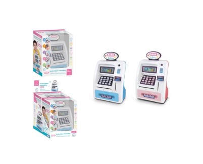 Umay Hucha Electronica Dise&ntilde;o Cajero Automatico - Cierre con Contrase&ntilde;a - Ranuras para Billetes y Monedas - 2 Colores Surtidos Aleatorios