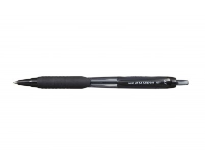 Uni-ball JetStream 101 Boligrafo de Tinta - Punta Bola 0.7mm - Trazo 0.35mm aprox. - Tinta de Secado Instantaneo - Grip de Goma - Color Negro