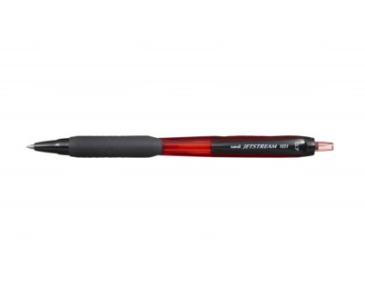 Uni-ball JetStream 101 Boligrafo de Tinta - Punta Bola 0.7mm - Trazo 0.35mm aprox. - Tinta de Secado Instantaneo - Grip de Goma - Color Rojo