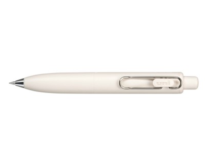 Uni-ball One P Boligrafo Retractil con Punta Fina 0.5mm - Agarre Suave y Comodo - Tinta Color Negro - Cuerpo de Color Blanco Yogur
