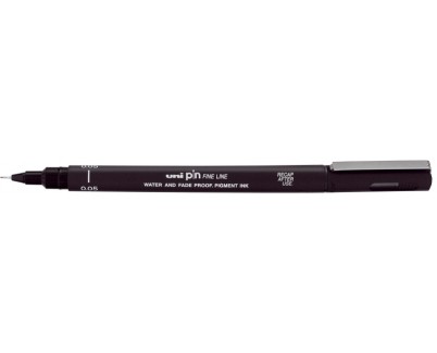 Uni-ball PIN05-200(S) Rotulador Calibrado - Punta Poliacetal 0.5mm - Tinta Pigmentada Resistente al Agua y Luz - Color Negro