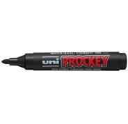 Uni-ball PM-122 Marcador de Tinta Pigmentada - Punta de Bala 1.2-1.8mm - Ideal para Pizarras de Papel - Tinta Inodora - Color Negro
