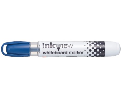 Uni-ball PWB-202 Inkview Marcador de Pizarra Blanca - Punta Conica 1.8-2.2mm - Zona Transparente para Nivel de Tinta - Escritura Brillante y Facil Borrado - Color Azul