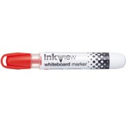 Uni-ball PWB-202 Marcador de Pizarra Blanca - Punta Conica 1.8-2.2mm - Zona Transparente para Nivel de Tinta - Escritura Brillante y Facil Borrado - Color Rojo