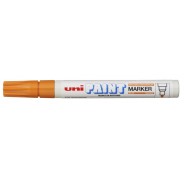 Uni-ball PX-20 Paint Marker - Marcador de Pintura - Punta Acrilica de Bala 2.2-2.8mm - Permanente en Todas las Superficies - Resistente a Luz y Agua - Color Naranja