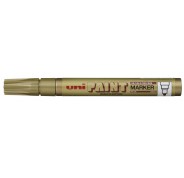 Uni-ball PX-20 Paint Marker - Marcador de Pintura - Punta Acrilica de Bala 2.2-2.8mm - Permanente en Todas las Superficies - Resistente a Luz y Agua - Color Oro